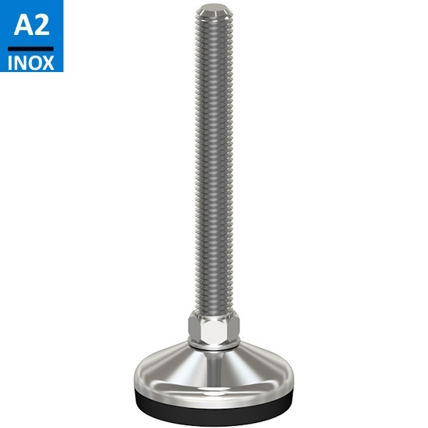 Martin Piede INOX A2 Base Vulcanizzata Snodato 10° D.MM 50 M10/M12/M14 - MARTIN